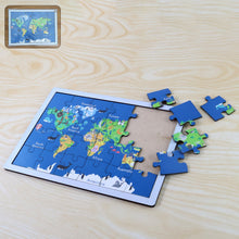 Educational Wooden World Map Puzzle for Kids - (1 Set)
