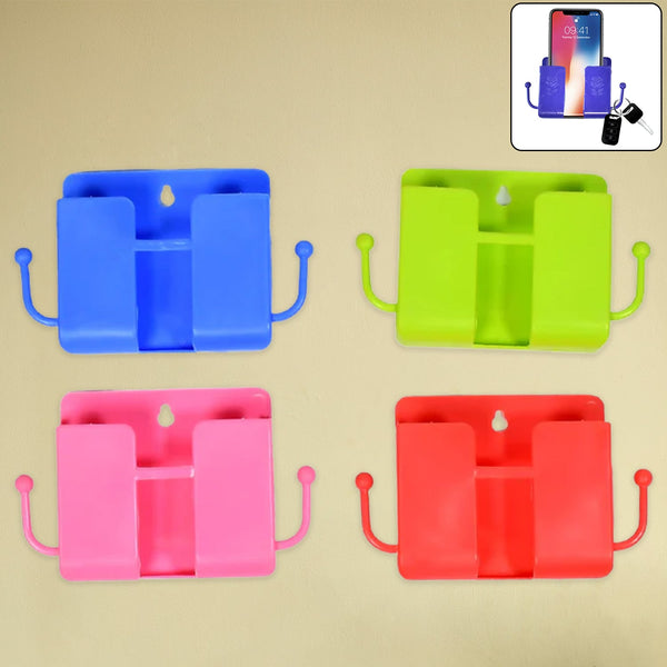 Wall Mounted Storage Box / Remote Storage Organizer Case with 2 Side Hanging Hooks (4 Pcs Set)