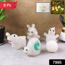 MULTI SHAPE SMALL LIGHT LAMPS LED SHAPE CRYSTAL NIGHT LIGHT LAMP (6 PC SET)