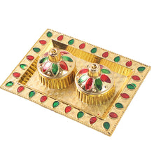 Rakasha Bandhan Special Puja Thali, Kumkum Thali Holder, Pooja Return Gift, Indian Housewarming Gifts, Brother / Bhai / Bhabhi / Sister / Family   for Rakshabandhan, Diwali (Mix Design)