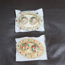 Meenakari Roli–Chawal Pooja Thali -  (1 Pc / Mix design)