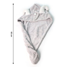 Cute Animal Ear Hooded Hair Drying Towel Wrap (1 Pc)