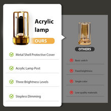 Crystal Lantern Lamp, Crystal Lantern Table Lamp, 3 Colors Rechargeable Cordless Led Lights for Restaurant / Bedroom Lights (1 Pc)