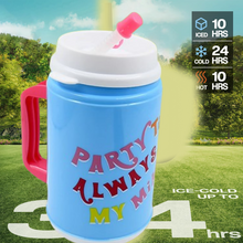 Insulated Mug with Lid Handle Flexible Straw with Cap (709 ML)