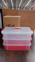 3-Layer Multi-Purpose Transparent Plastic Storage Carry Box with Handle