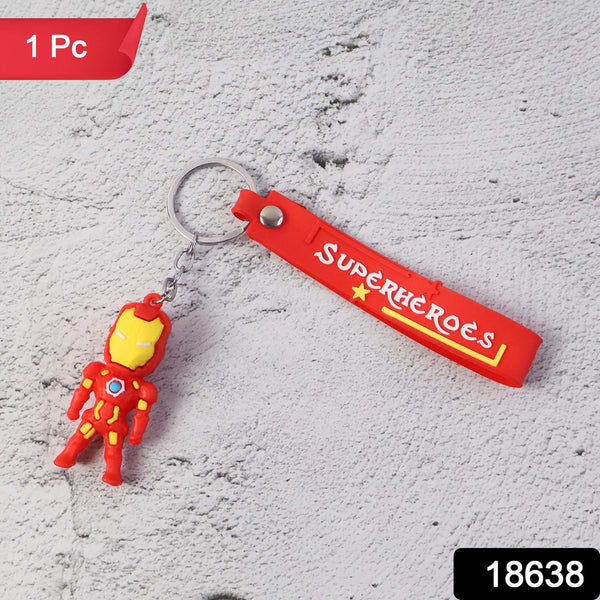 Cute Cartoon Silicone 3D Key Chain with Metal Hook & Strap (Pack of 1)