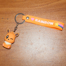 Cute Cartoon Silicone 3D Key Chain with Metal Hook & Strap (Pack of 1)