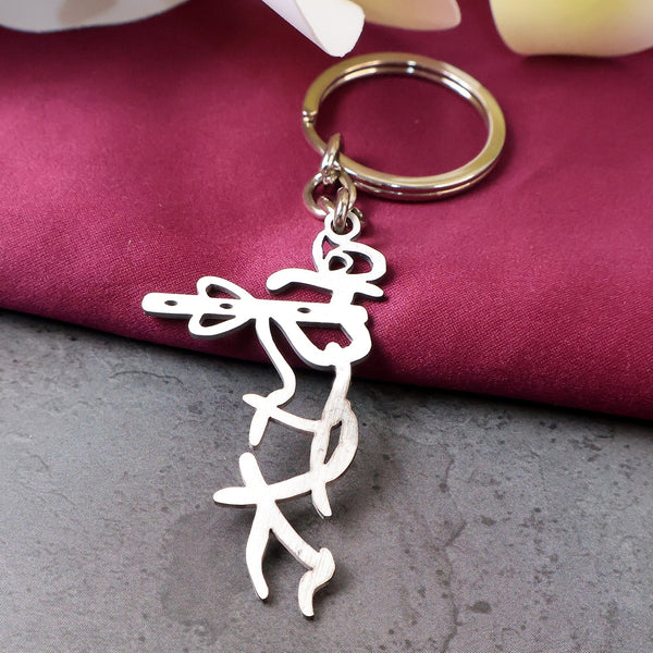 Divine Krishna Flute Design Metal Keychain