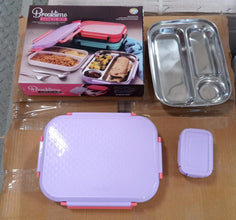 Lunch Box Plastic with steel plate, small lunch box
