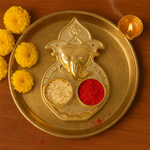 Traditional Golden Lord Ganesha Kumkum Dish  (1 Pc)