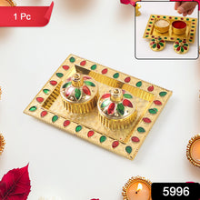 Rakasha Bandhan Special Puja Thali, Kumkum Thali Holder, Pooja Return Gift, Indian Housewarming Gifts, Brother / Bhai / Bhabhi / Sister / Family   for Rakshabandhan, Diwali (Mix Design)